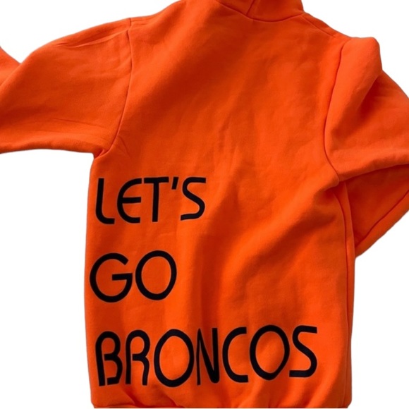Denver Broncos Orange Rhinestoned Handmade  Zip Up Hoodie Sweatshirt NWOT - Picture 3 of 8